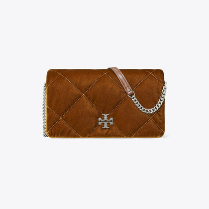 Tory Burch Kira Diamond Quilt Velvet Crossbody Warm Honey