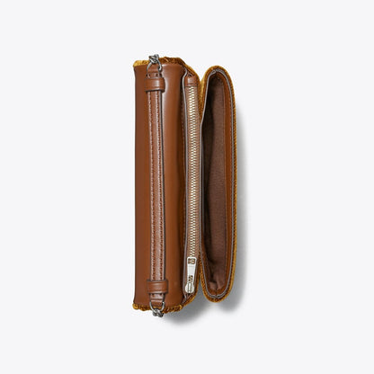 Tory Burch Kira Diamond Quilt Velvet Crossbody Warm Honey