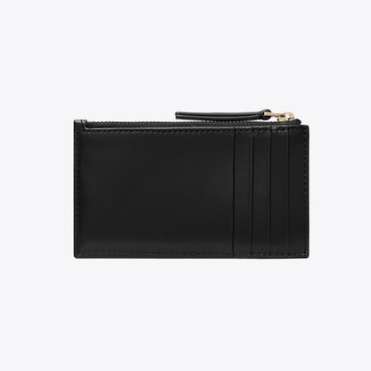 Tory Burch Kira Diamond Quilt Zip Card Case Black