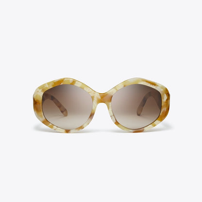 Tory Burch Kira Geometric Sunglasses HONEY TORTOISE/BROWN GRADIENT