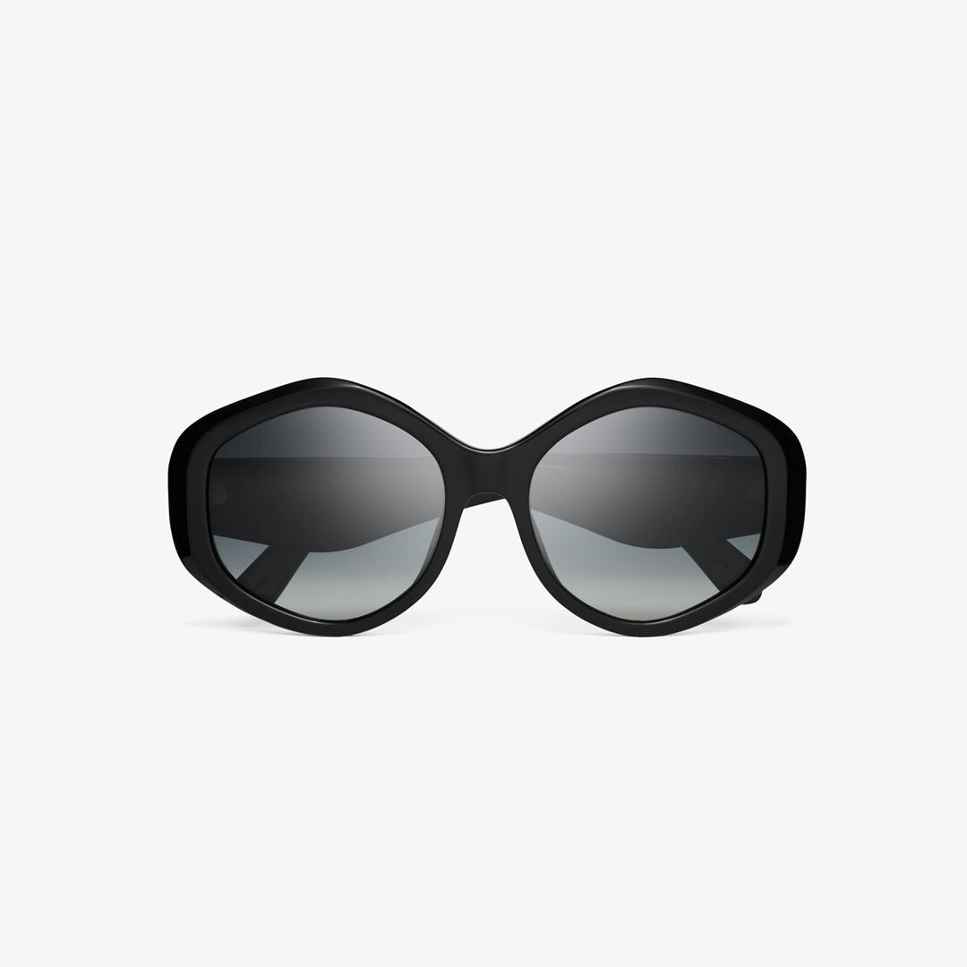 Tory Burch Kira Geometric Sunglasses BLACK/GREY GRADIENT POLAR