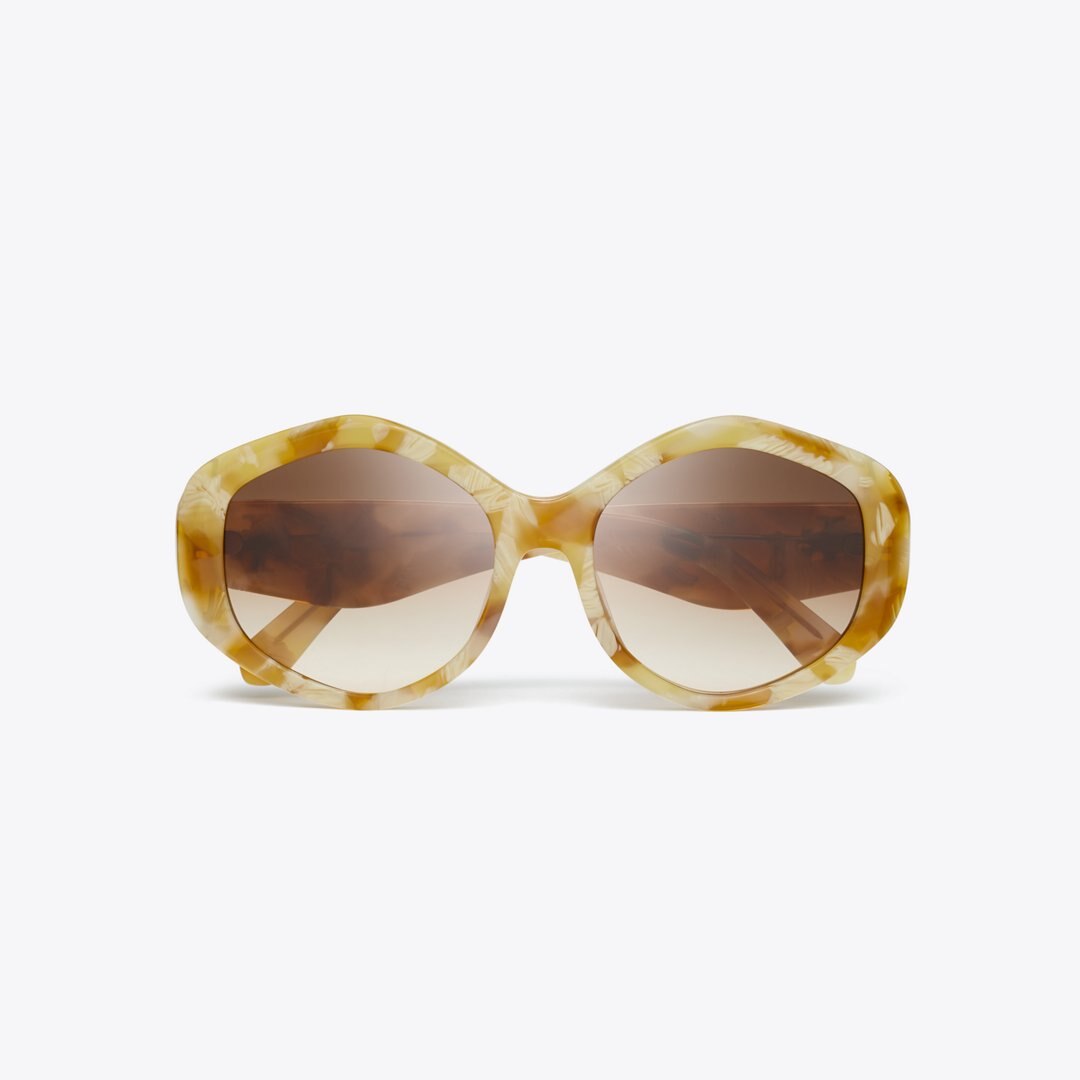 Tory Burch Kira Geometric Sunglasses HONEY TORTOISE/BROWN GRADIENT