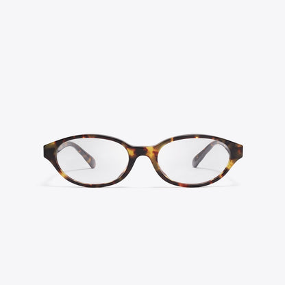 Tory Burch Kira Oval Eyeglasses DARK TORTOISE