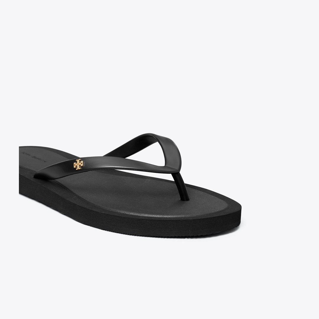 Tory Burch Kira Padded Flip-Flop PERFECT BLACK / GOLD