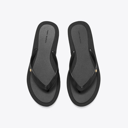 Tory Burch Kira Padded Flip-Flop PERFECT BLACK / GOLD