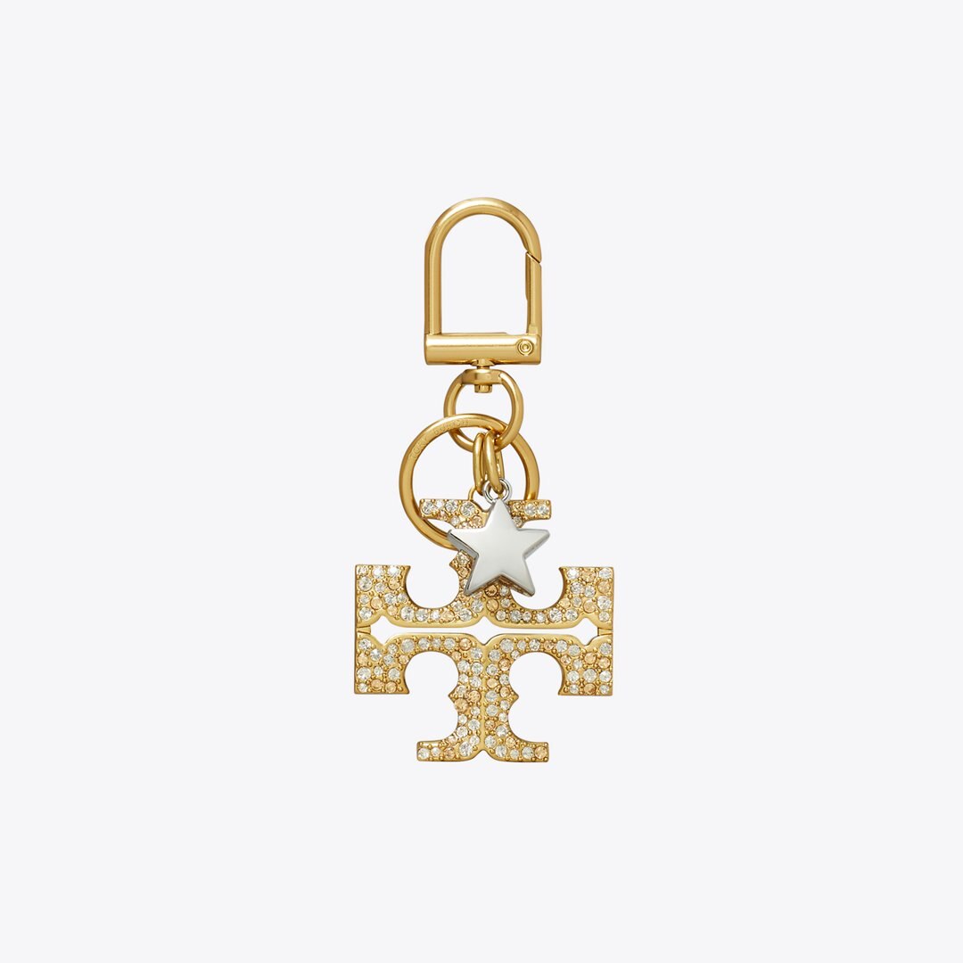 Tory Burch Kira Pav Star Logo Key Charm Rolled Gold