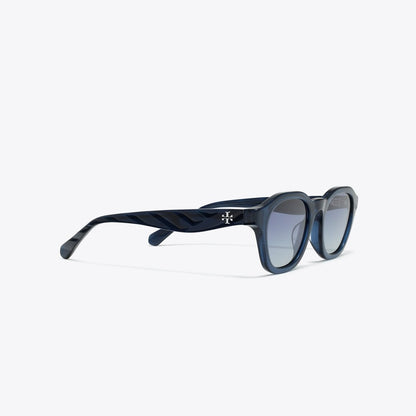 Tory Burch Kira Round Sunglasses TRANSPARENT BLUE/BLUE GRADIENT