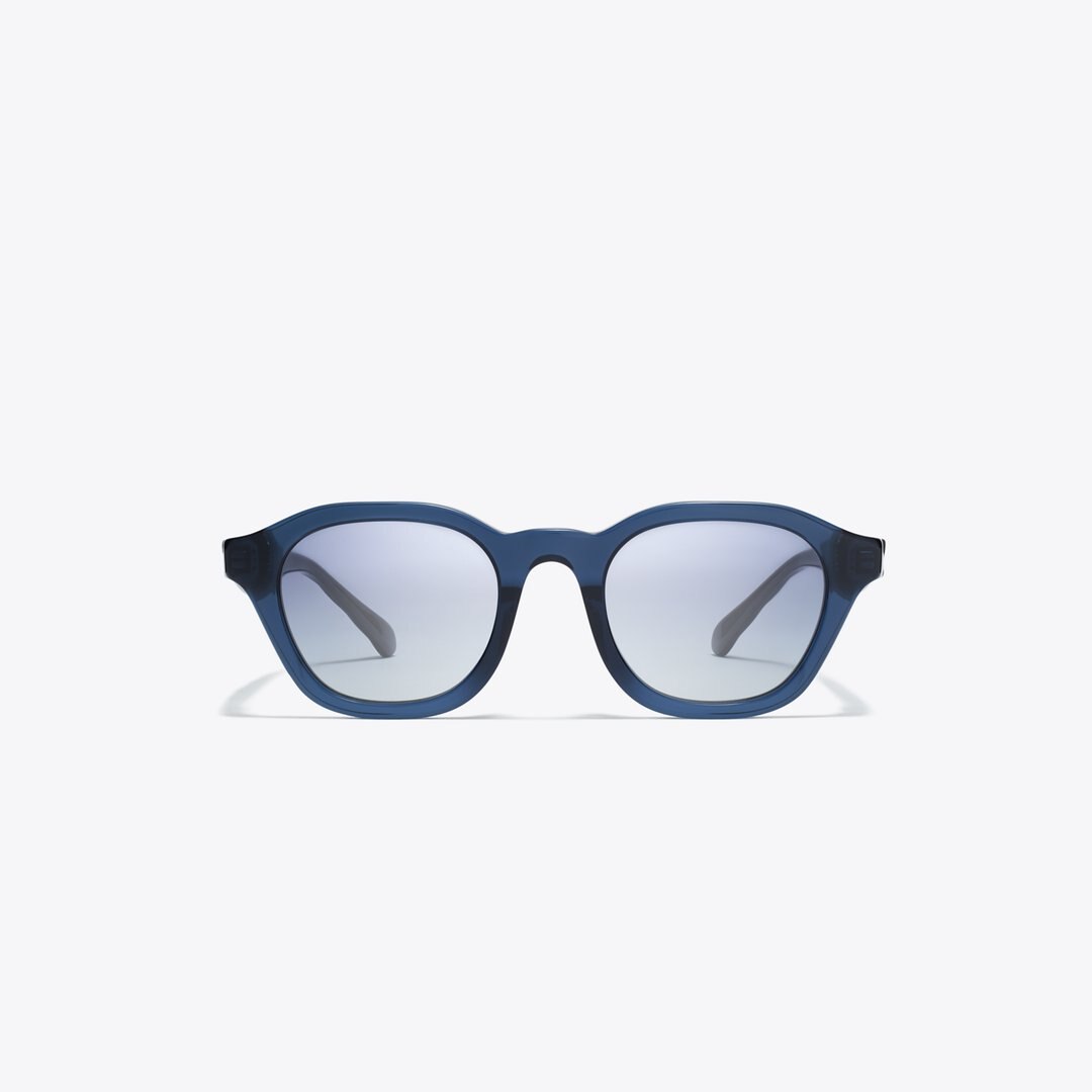 Tory Burch Kira Round Sunglasses TRANSPARENT BLUE/BLUE GRADIENT