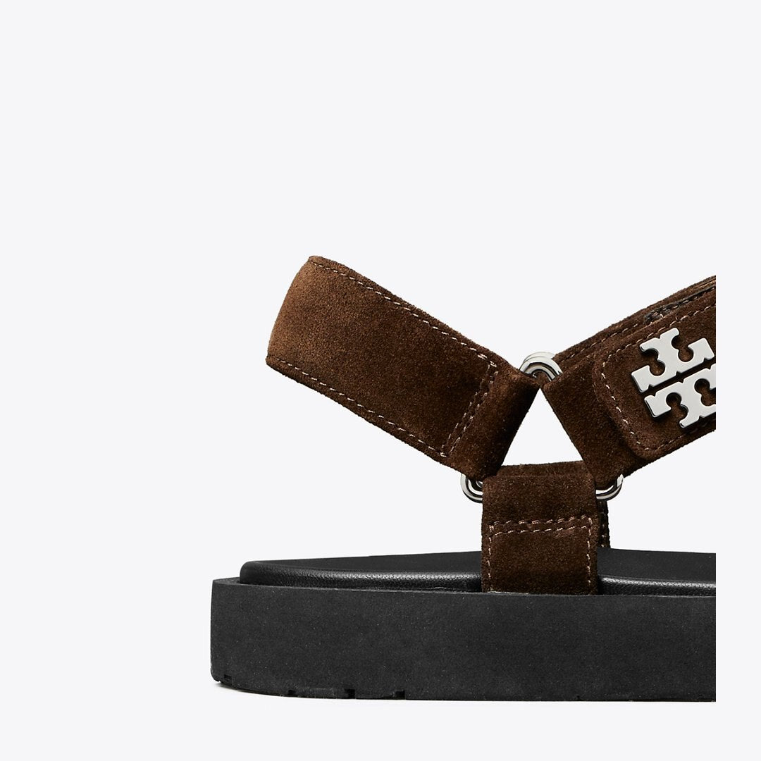 Tory Burch Kira Sport Slim Sandal DARK COCOA / PERFECT BLACK