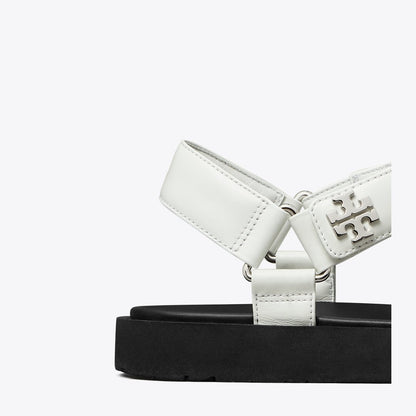 Tory Burch Kira Sport Slim Sandal WHITE / PERFECT BLACK / SILVER
