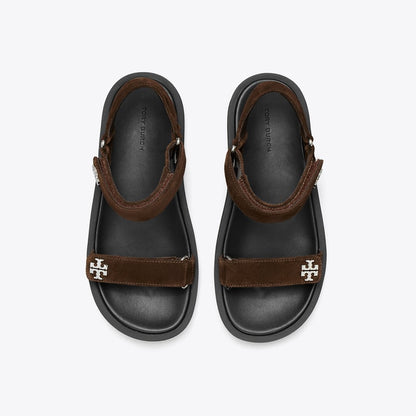 Tory Burch Kira Sport Slim Sandal DARK COCOA / PERFECT BLACK