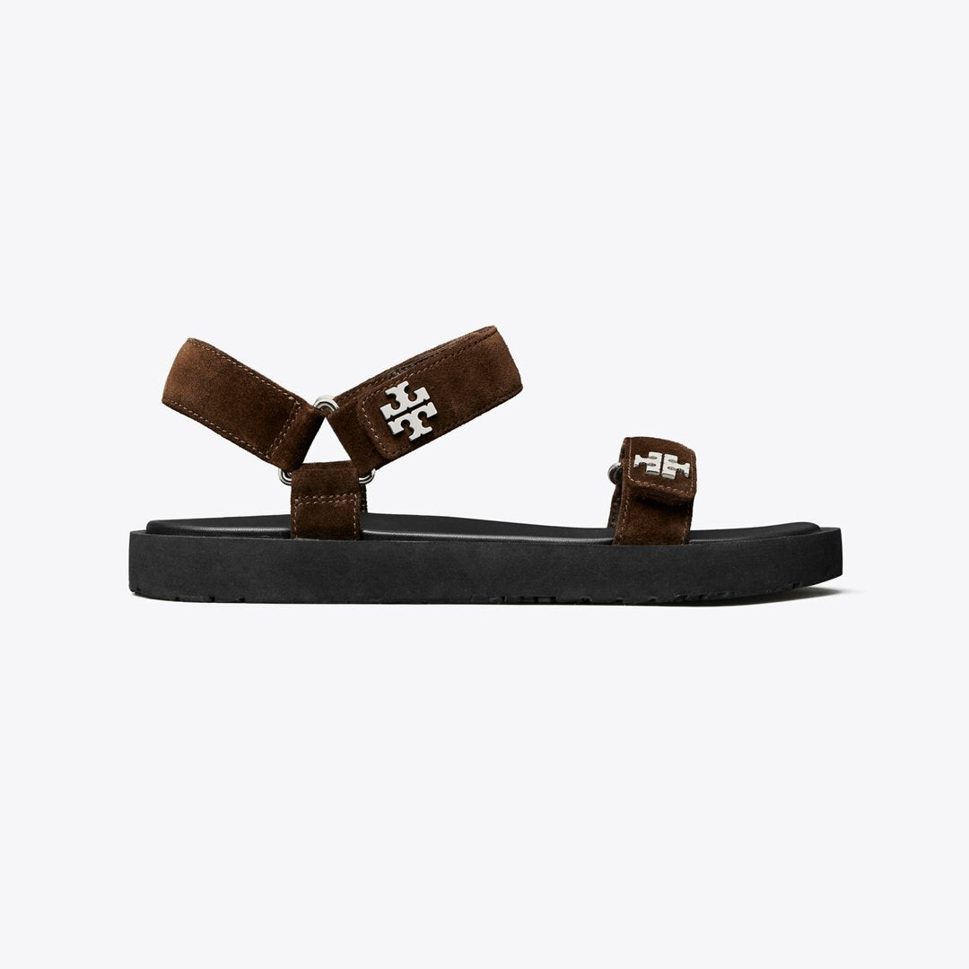 Tory Burch Kira Sport Slim Sandal DARK COCOA / PERFECT BLACK