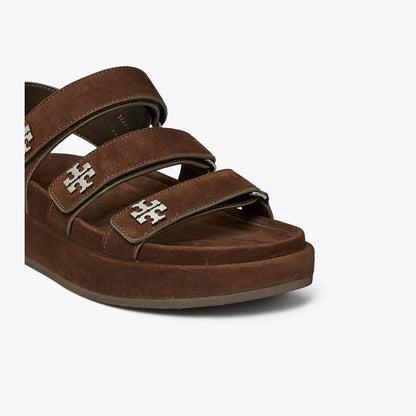 Tory Burch Kira Sport Triple-Strap Sandal DARK COCOA / SILVER