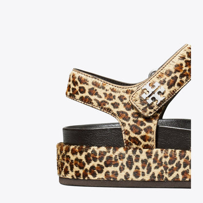 Tory Burch Kira Sport Triple-Strap Sandal LEOPARD MULTI / SILVER