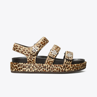 Tory Burch Kira Sport Triple-Strap Sandal LEOPARD MULTI / SILVER