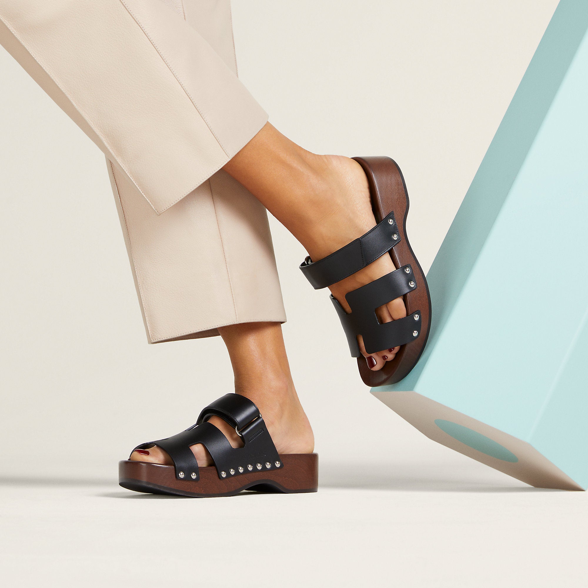  Hermes Kos Clog Noir
