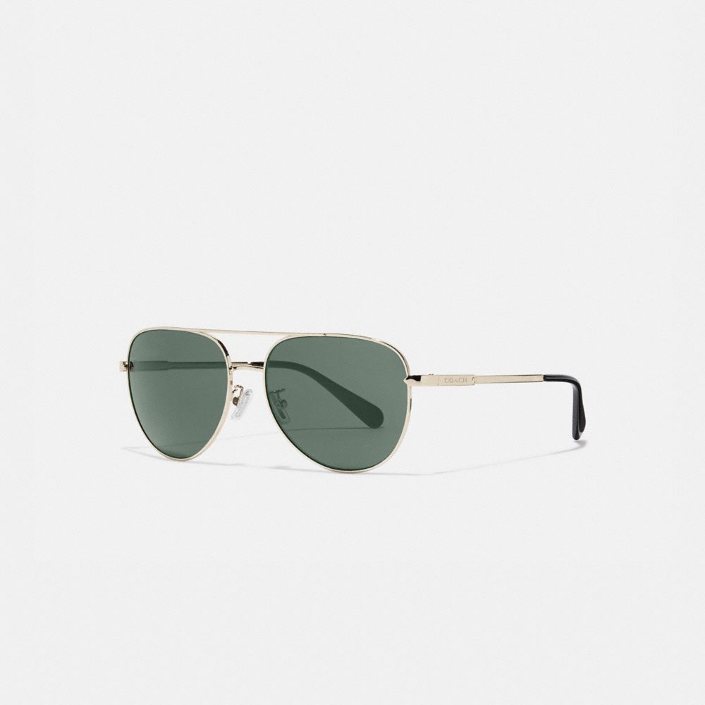Cooper Pilot Sunglasses Shiny Light Gold-Green Solid Shiny Light Gold-Green Solid
