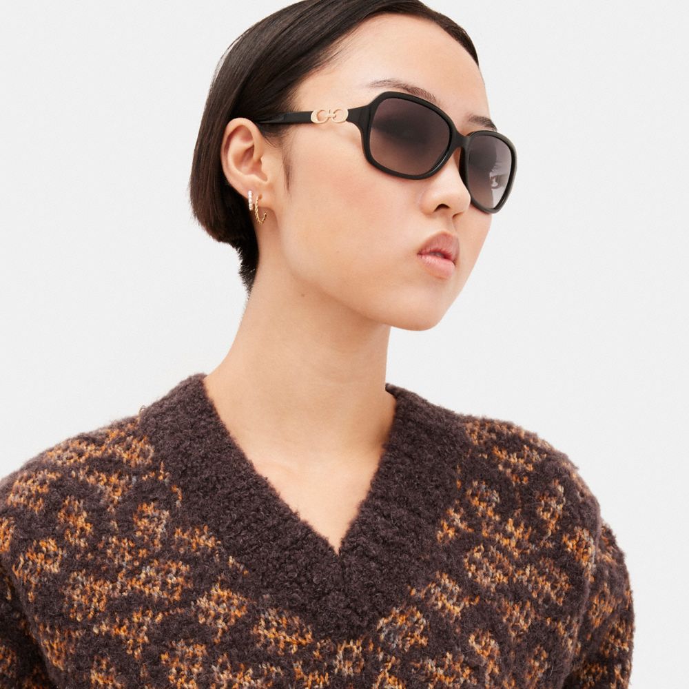 Coach Signature Rectangle Sunglasses Black