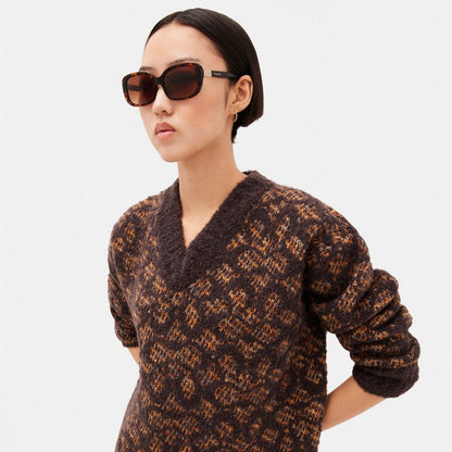 Coach Signature Rectangle Sunglasses DARK TORTOISE