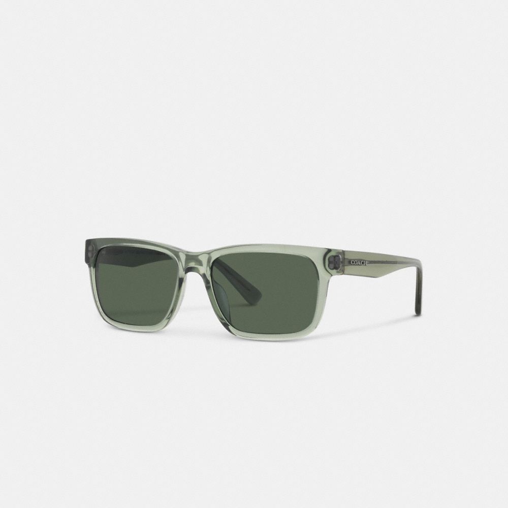 Square Frame Sunglasses Transparent Green Transparent Green
