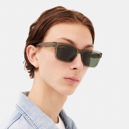 Square Frame Sunglasses Transparent Green Transparent Green
