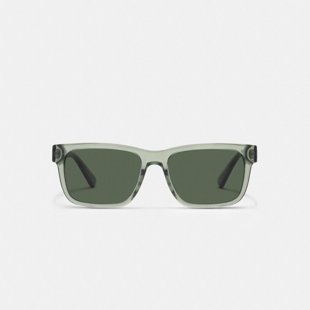 Square Frame Sunglasses Transparent Green Transparent Green