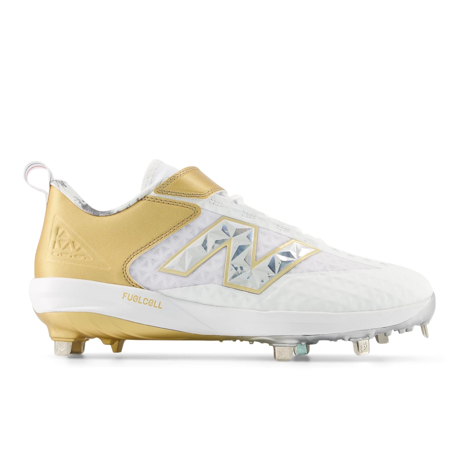 New Balance Fuelcell 4040 V8 White With Gold And Red White With Gold And Red