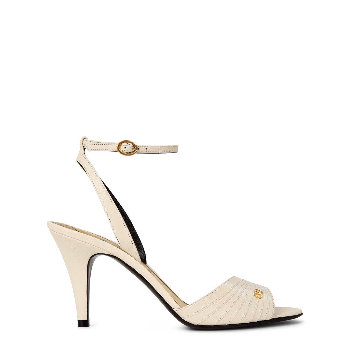  Ladycrush Laminated Nappa Sandals Ivory
