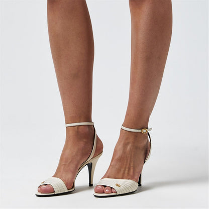  Ladycrush Laminated Nappa Sandals Ivory