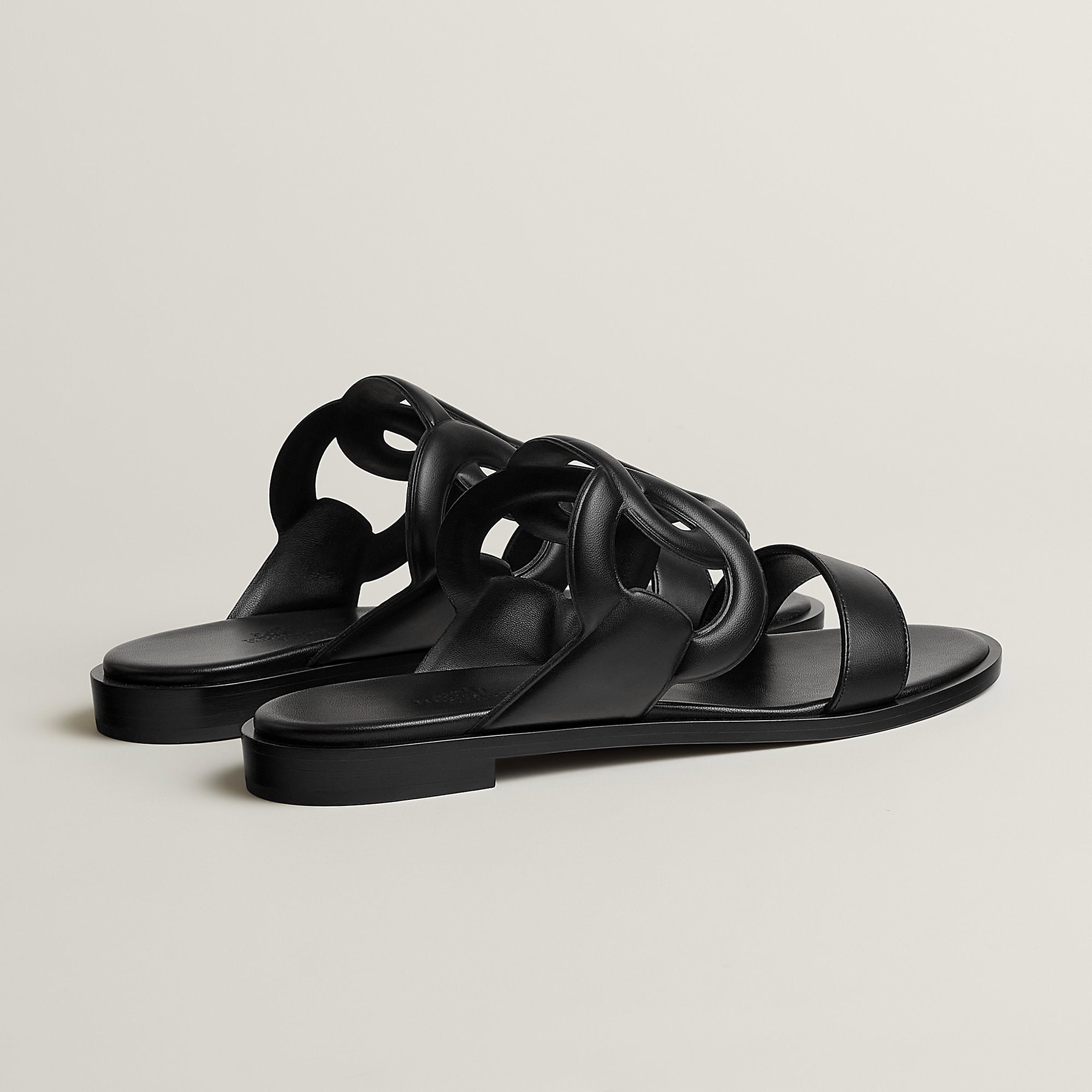 Hermes Lagune Sandal Noir