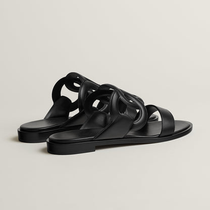  Hermes Lagune Sandal Noir