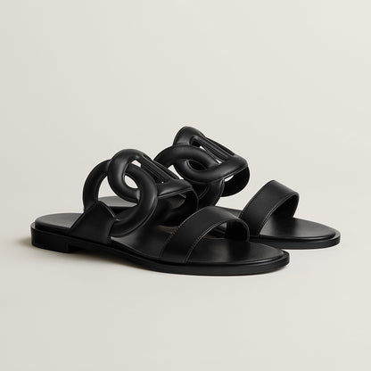  Hermes Lagune Sandal Noir