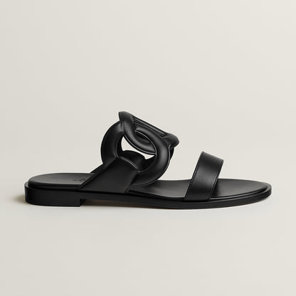  Hermes Lagune Sandal Noir