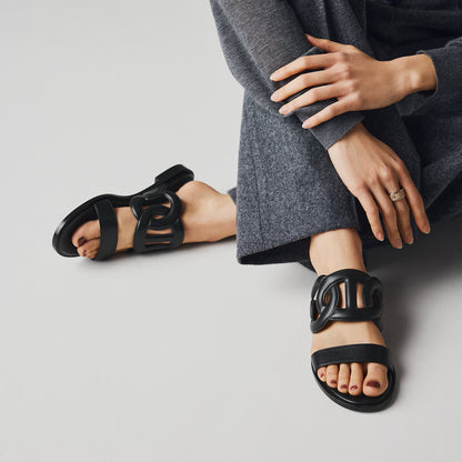  Hermes Lagune Sandal Noir
