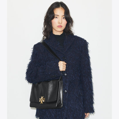 Tory Burch Large Charlie Runway Shoulder Bag BLACK/GOLD