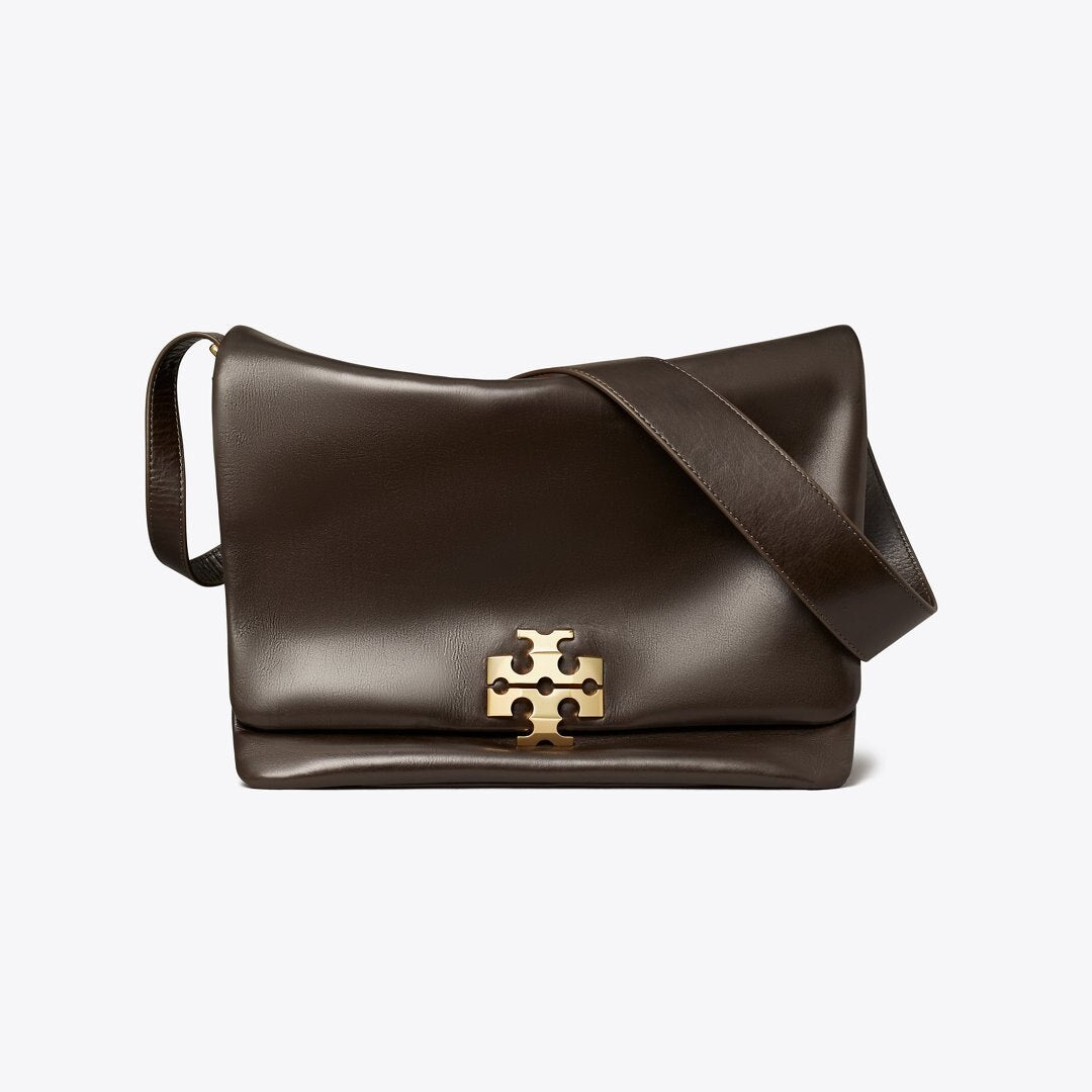 Tory Burch Large Charlie Shoulder Bag Warm Mahogany