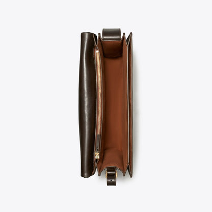 Tory Burch Large Charlie Shoulder Bag Warm Mahogany