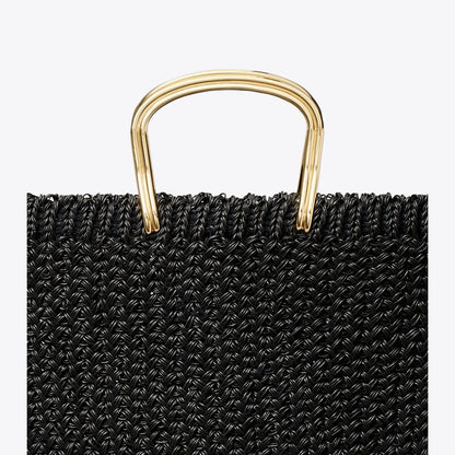 Tory Burch Large Crocheted Tote BLACK