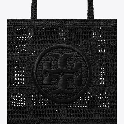 Tory Burch Large Ella Hand-Crocheted Tote Black