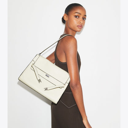 Tory Burch Large Lee Radziwill Shoulder Bag Ivory