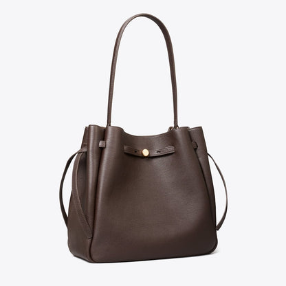Tory Burch Large Romy Bucket Bag Deep Brown