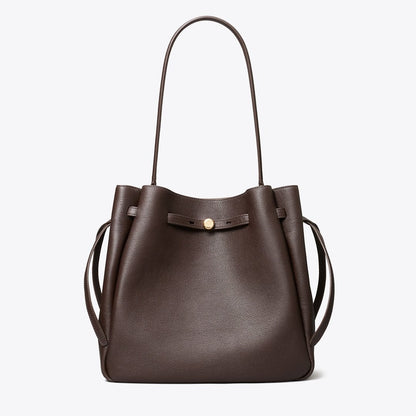 Tory Burch Large Romy Bucket Bag Deep Brown
