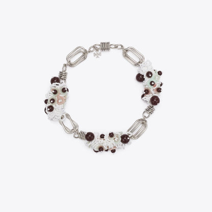 Tory Burch Large Runway Beaded Necklace Tory Silver