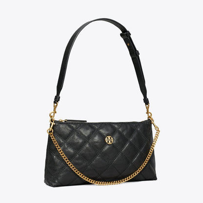 Tory Burch Leather and Chain Shoulder Bag Black