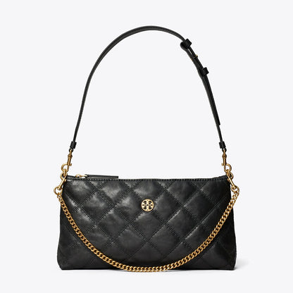 Tory Burch Leather and Chain Shoulder Bag Black