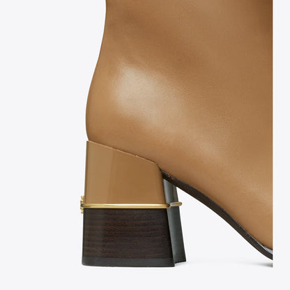 Tory Burch Leather Ankle Boot ALMOND FLOUR