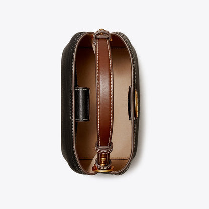 Tory Burch Leather Bucket Bag Black
