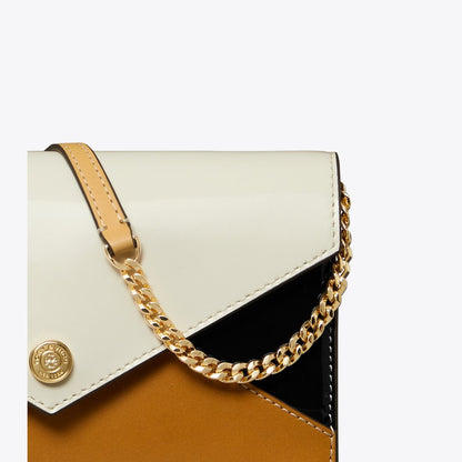 Tory Burch Leather Envelope Crossbody Blanc Multi