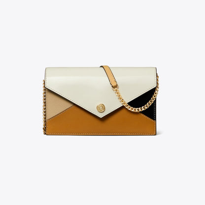 Tory Burch Leather Envelope Crossbody Blanc Multi