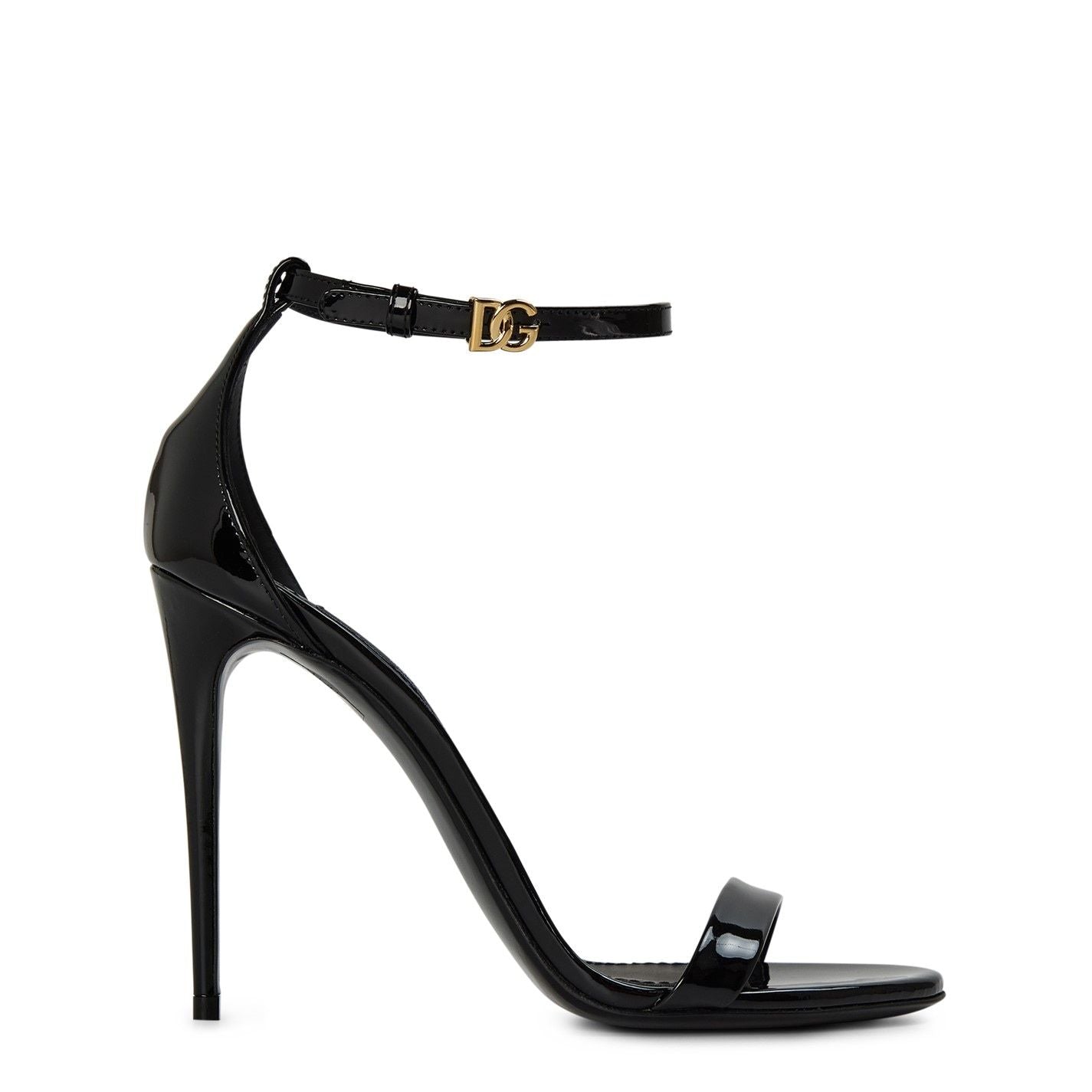  Leather Strappy Sandals Black Gold